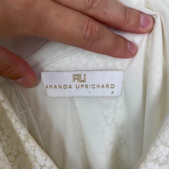 Amanda Uprichard White Floral Lace Tie Waist Dress - Picture 7 of 9